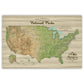 USA National Parks Push Pin Map - Single Panel