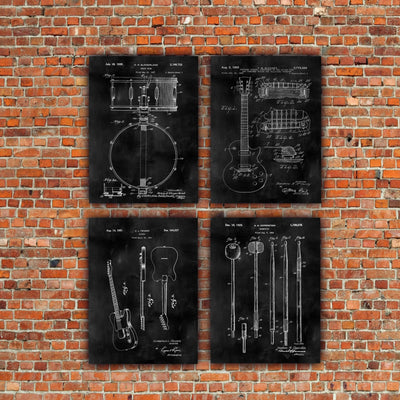 Music Patent Print Set on Canvas - Canvas Wall Art - HolyCowCanvas