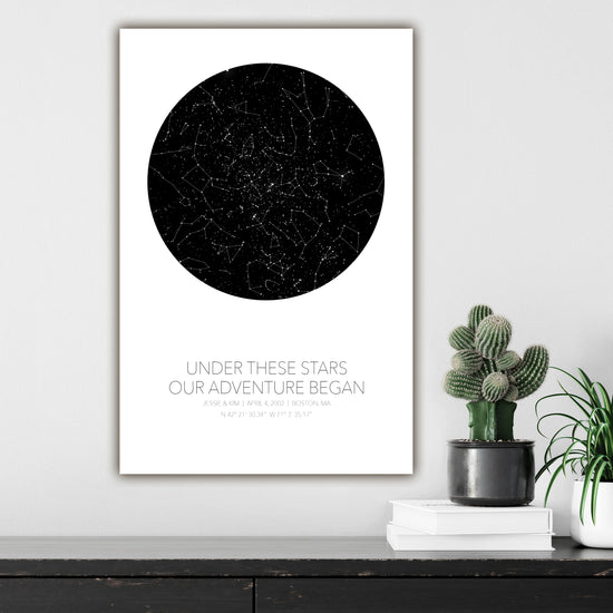 Large Custom Star Map Canvas Wall Art