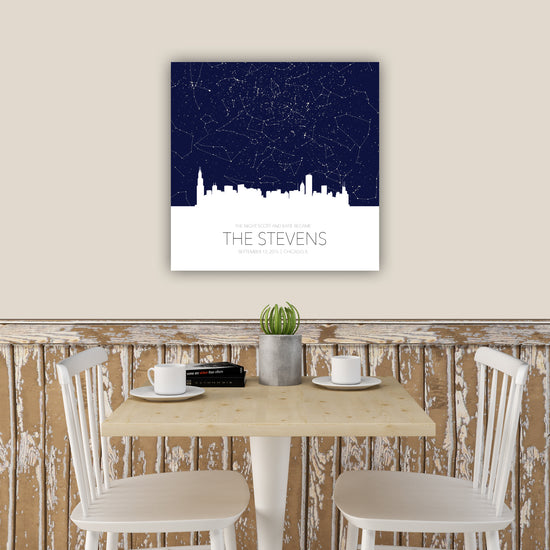 Square Personalized Star Map Canvas Wall Art