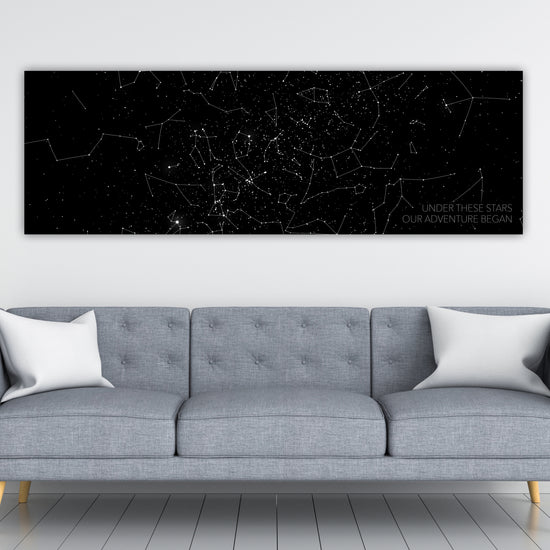 Panoramic Personalized Star Map Canvas Wall Art