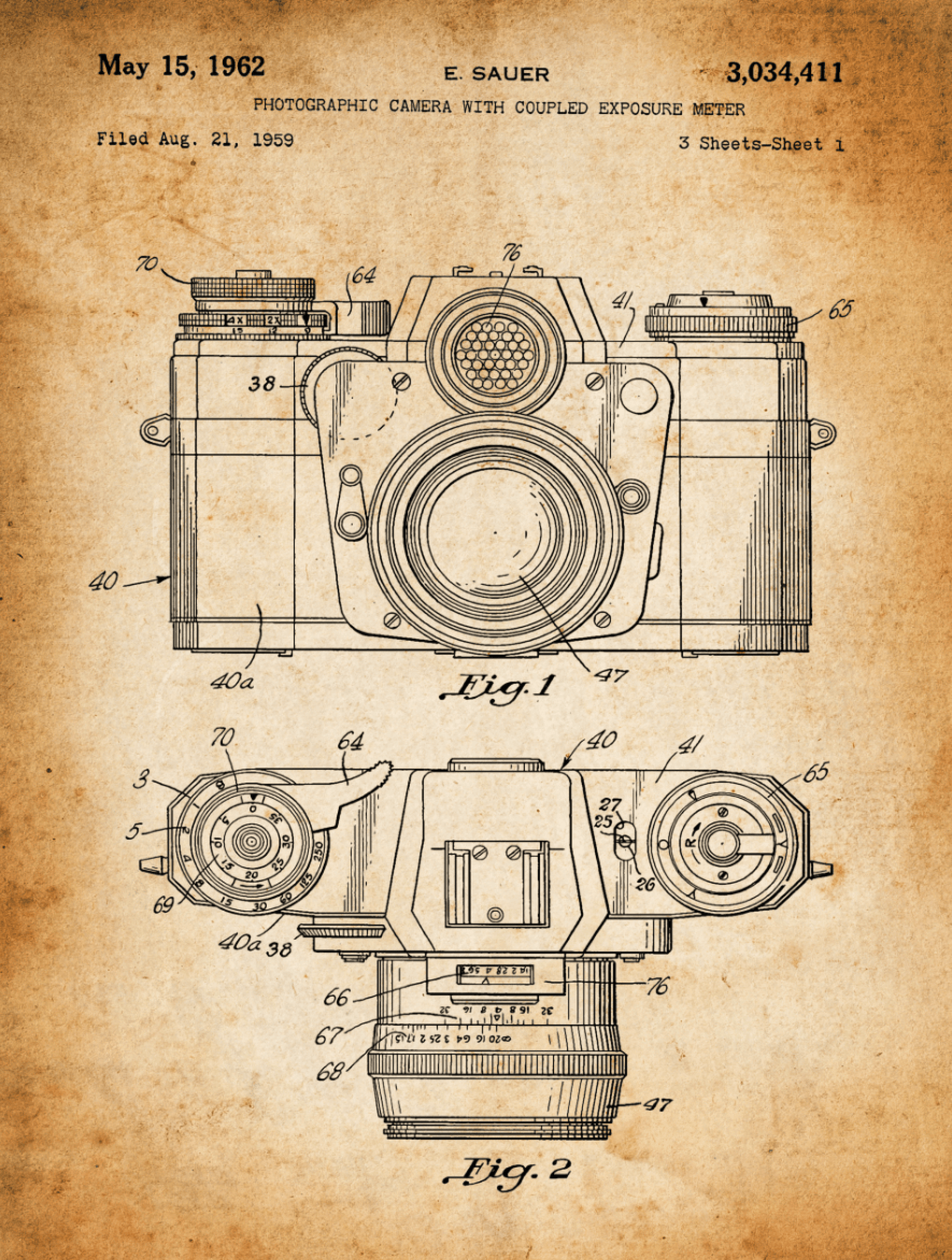 Camera Patent Print Art on Canvas - Canvas Wall Art - HolyCowCanvas