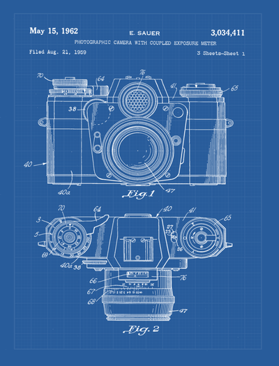 Camera Patent Print Art on Canvas - Canvas Wall Art - HolyCowCanvas