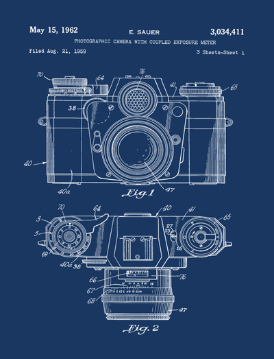 Camera Patent Print Art on Canvas - Canvas Wall Art - HolyCowCanvas