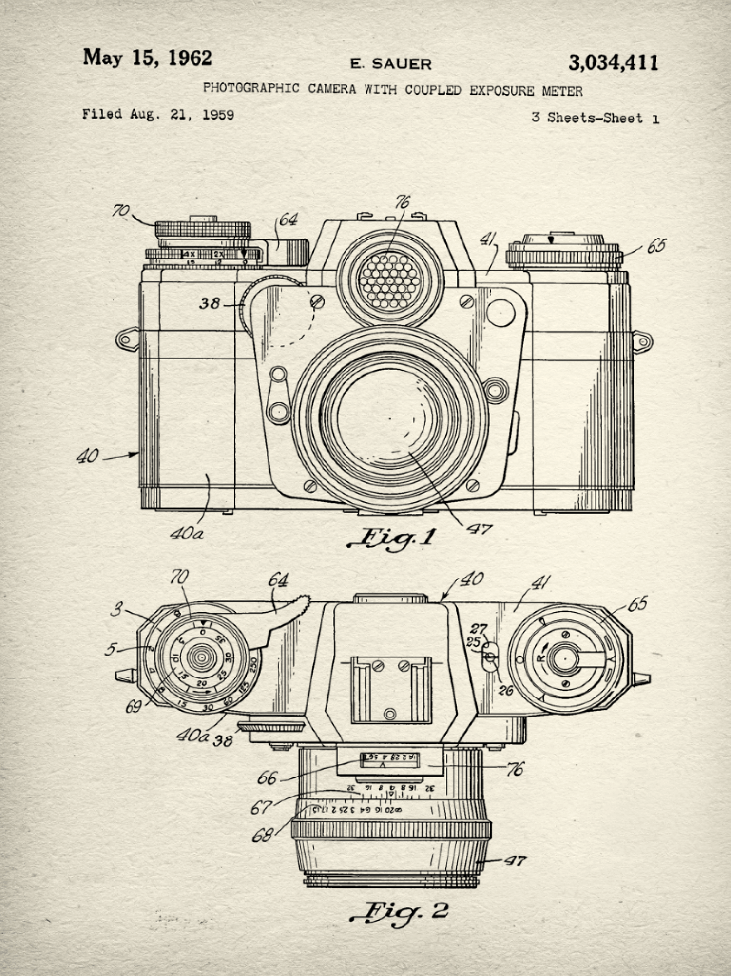 Camera Patent Print Art on Canvas - Canvas Wall Art - HolyCowCanvas