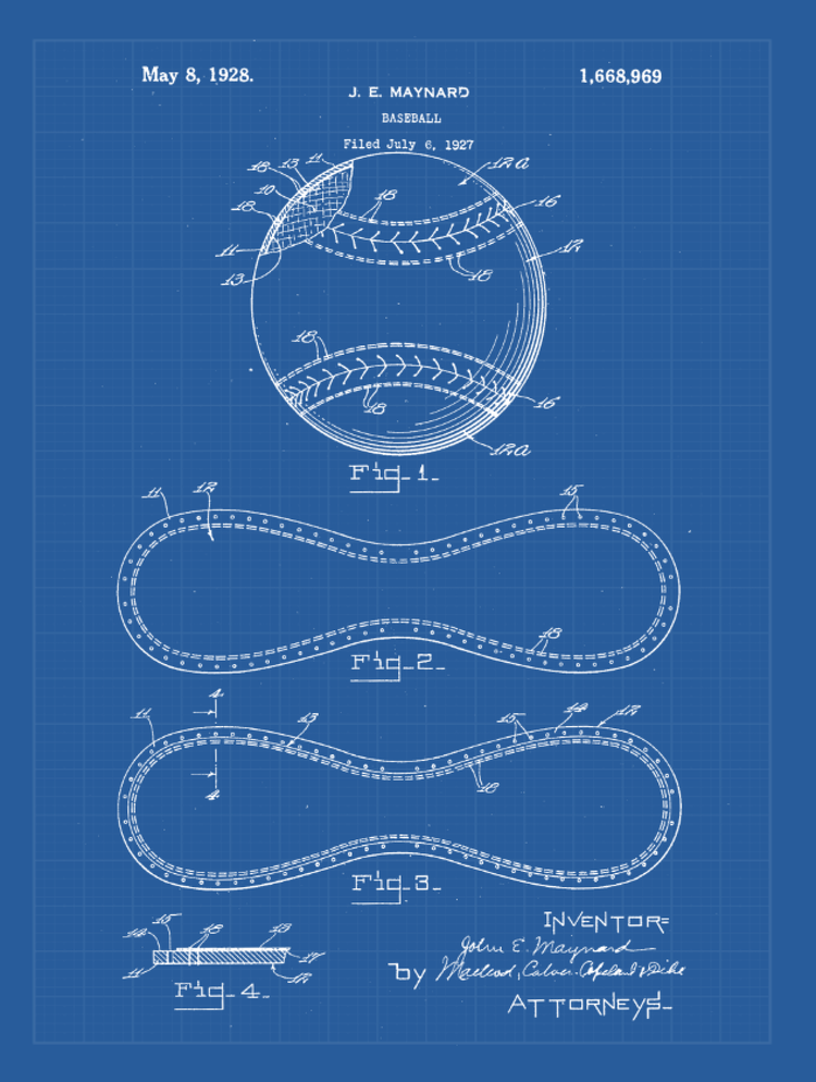 Sports Patent Print Set on Canvas - Canvas Wall Art - HolyCowCanvas