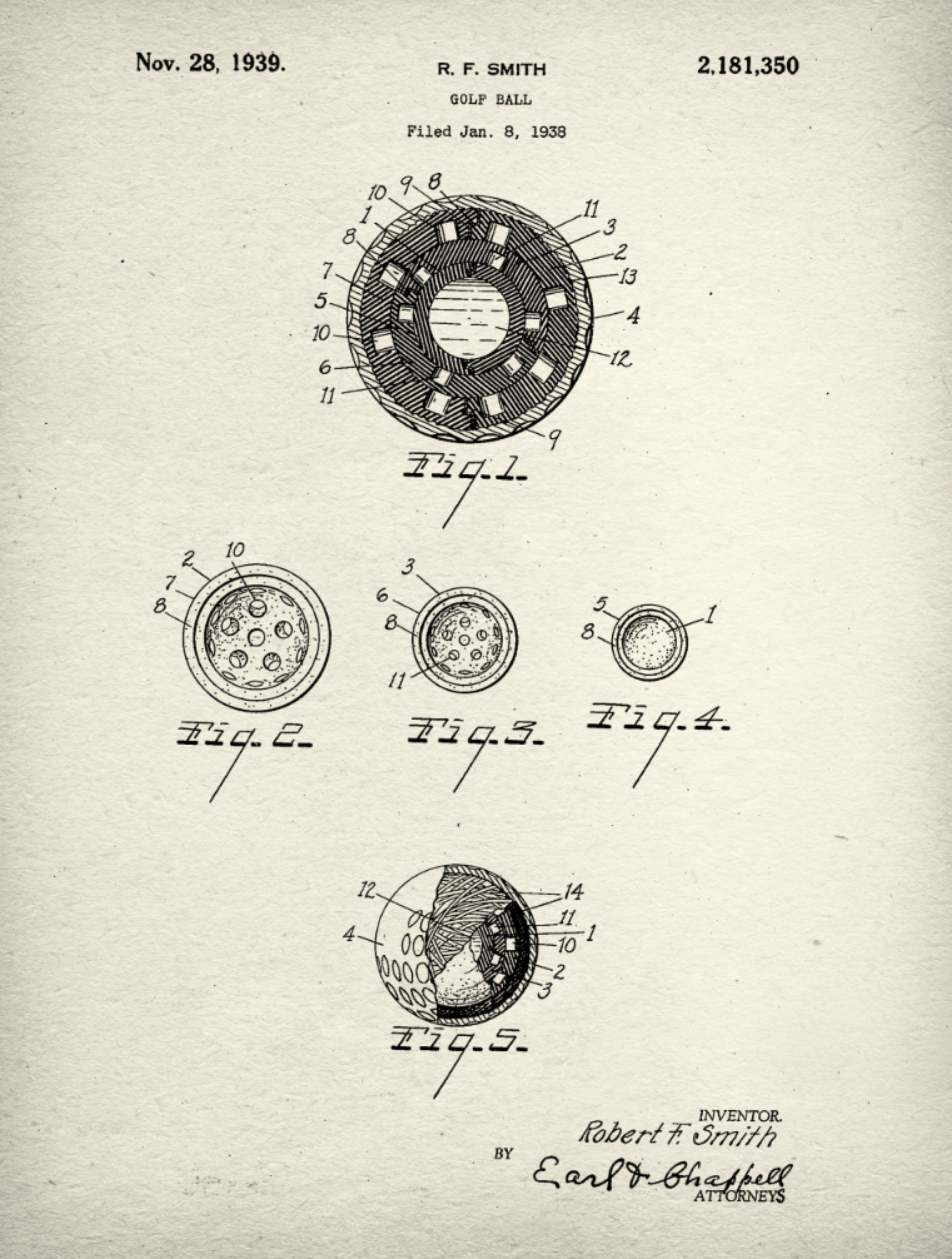 Golf Ball Patent Print Art on Canvas - Canvas Wall Art - HolyCowCanvas