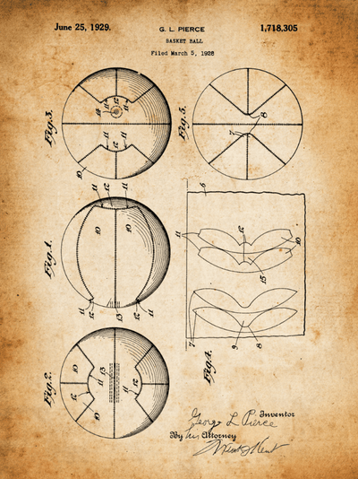 Basketball Patent Print Art on Canvas - Canvas Wall Art - HolyCowCanvas