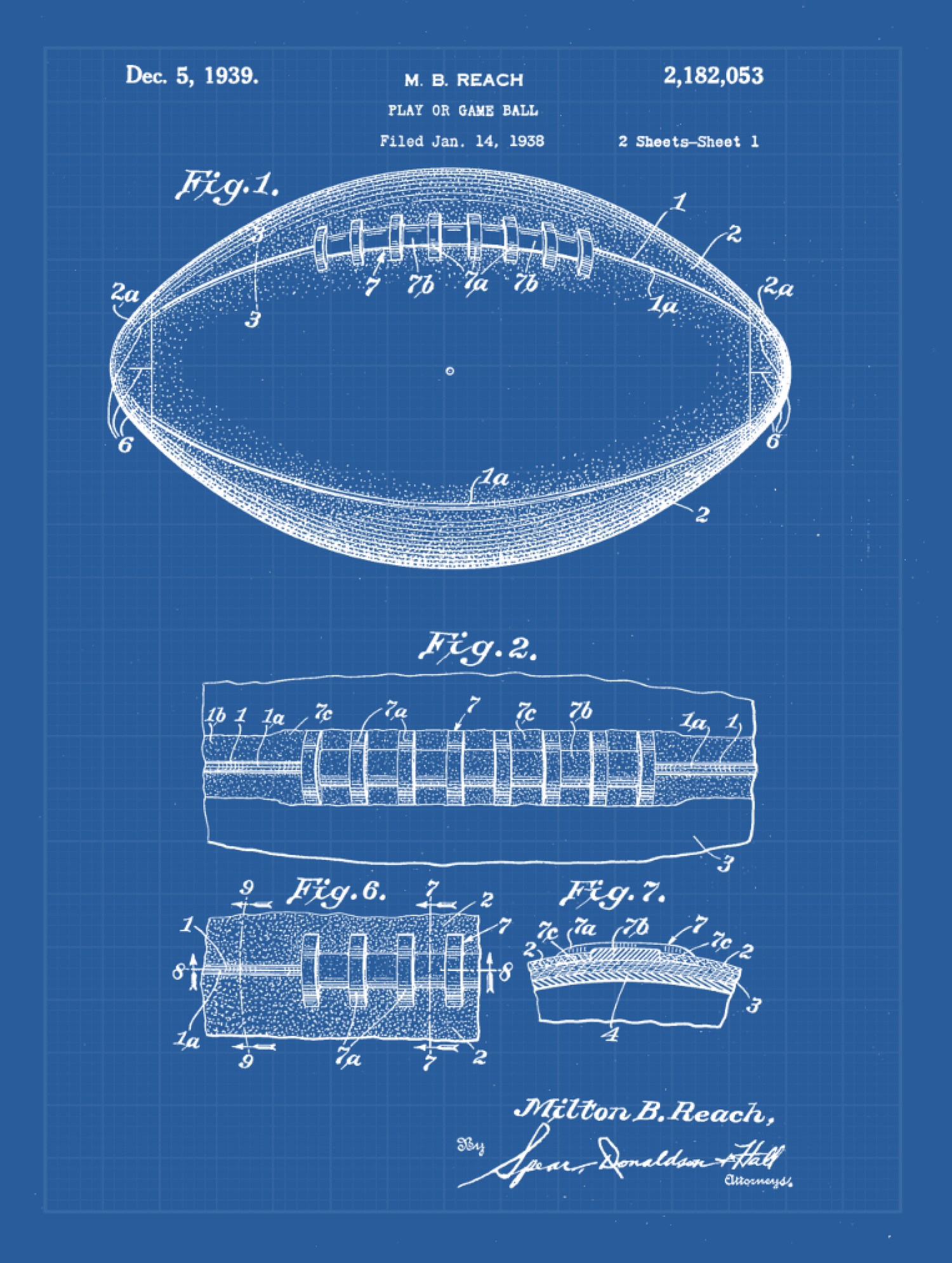 Football Patent Print Art on Canvas - Canvas Wall Art - HolyCowCanvas