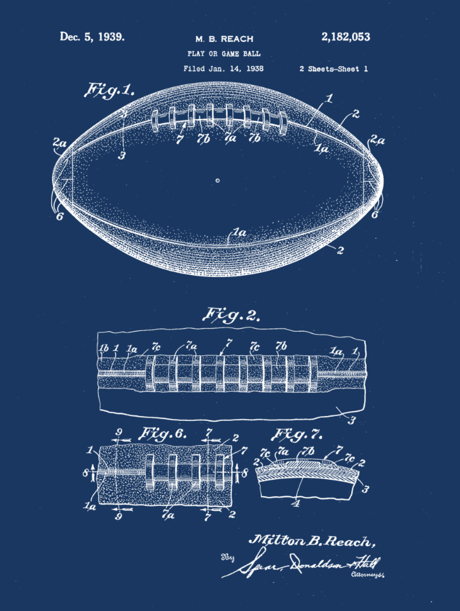 Football Patent Print Art on Canvas - Canvas Wall Art - HolyCowCanvas