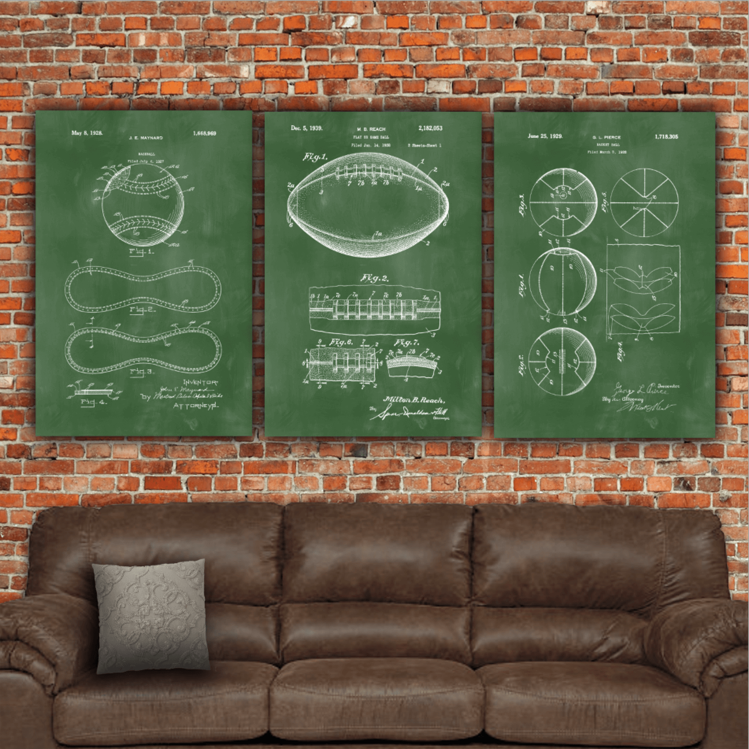 Football Patent Print Art on Canvas - Canvas Wall Art - HolyCowCanvas