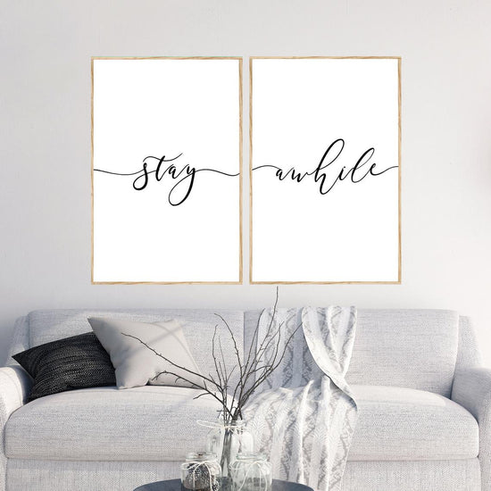 Stay Awhile Minimalist Art Canvas