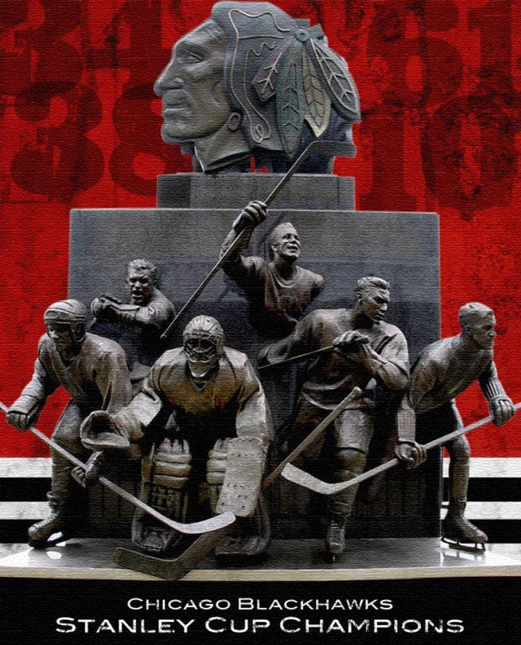 Chicago Blackhawks Canvas Wall Art Set of 3 - Canvas Wall Art - HolyCowCanvas