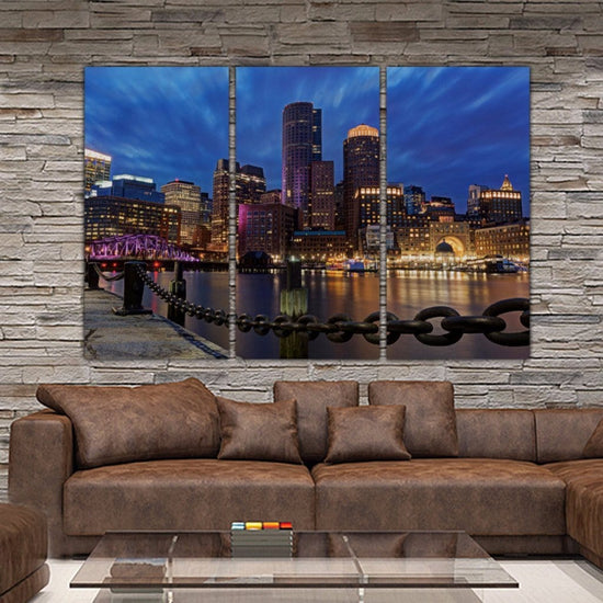 Boston Skyline Canvas Art Set - Canvas Wall Art - HolyCowCanvas