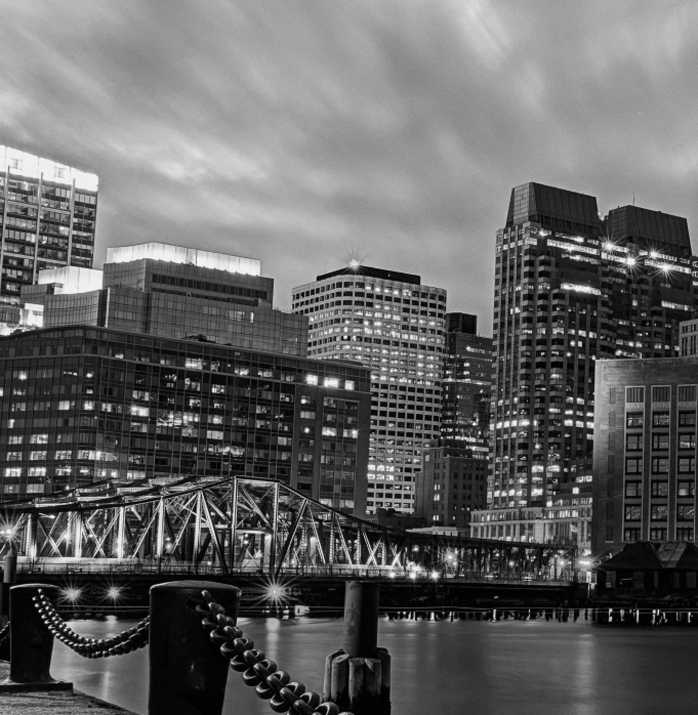 Black & White Boston Skyline Canvas - Canvas Wall Art - HolyCowCanvas