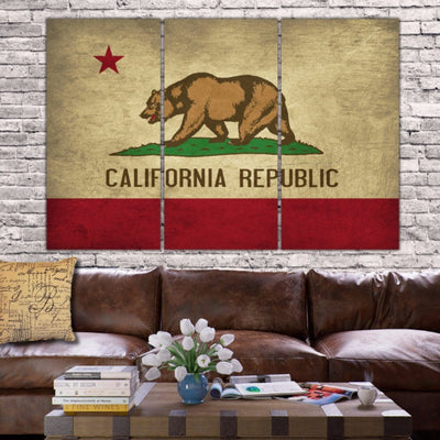 California State Flag Canvas Wall Art - Canvas Wall Art - HolyCowCanvas