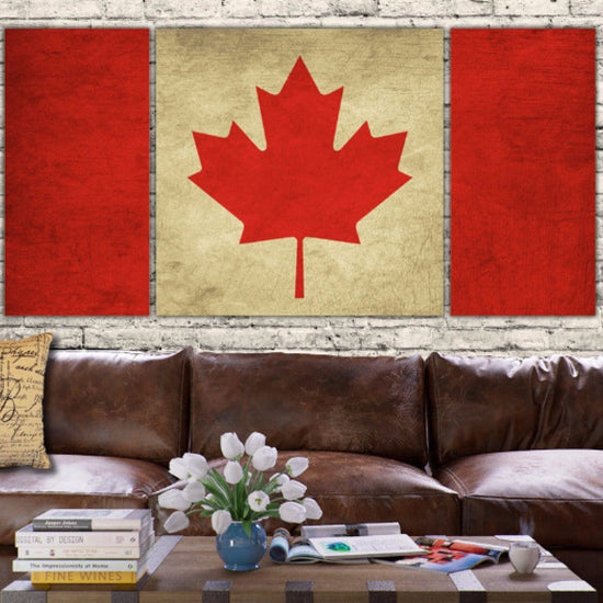 Canada Flag Canvas Wall Art - Canvas Wall Art - HolyCowCanvas