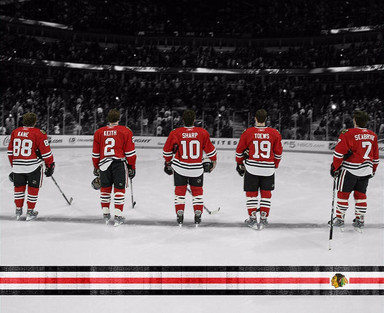 Chicago Blackhawks Fab 5 Canvas Art - Canvas Wall Art - HolyCowCanvas