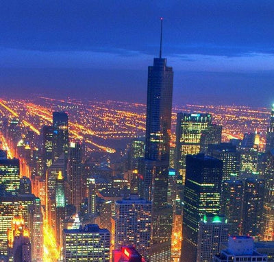 Chicago Skyline at Night - Canvas Wall Art - HolyCowCanvas