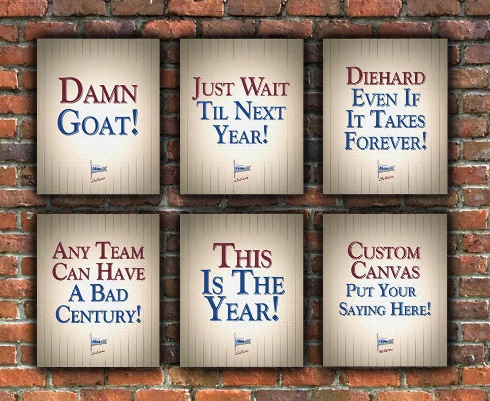 Chicago Cubs Fan Signs - Canvas Wall Art | Holy Cow Canvas