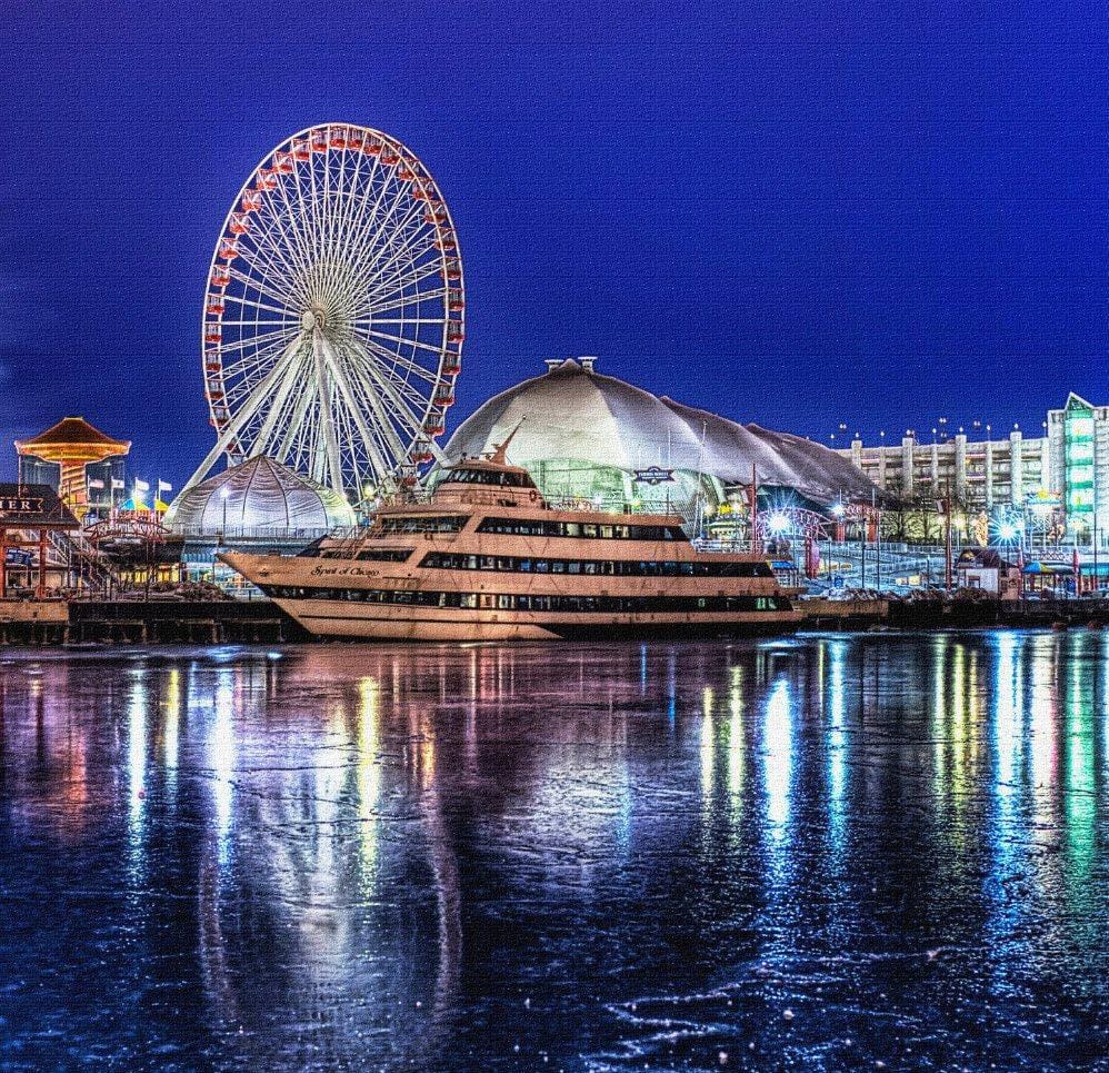 Navy Pier At Night