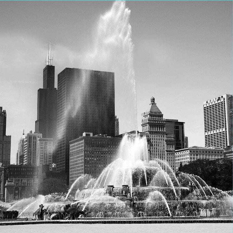 Chicago Skyline Black & White Wall Art - Canvas Wall Art - HolyCowCanvas
