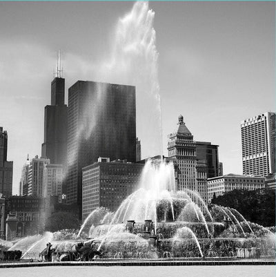 Chicago Skyline Black & White Wall Art - Canvas Wall Art - HolyCowCanvas