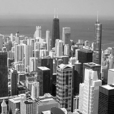 Chicago Skyline Black & White Wall Art - Canvas Wall Art - HolyCowCanvas