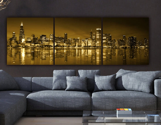 Chicago Skyline Gold Coast Canvas Set - Canvas Wall Art - HolyCowCanvas
