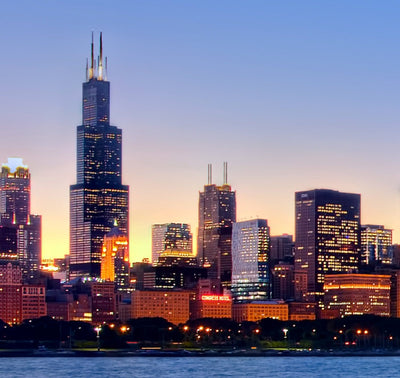 Chicago Skyline at Dusk - Canvas Wall Art - HolyCowCanvas