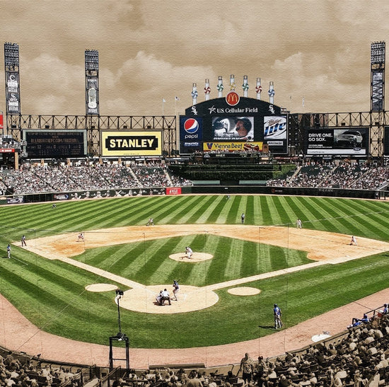 White Sox Stadium  Canvas Wall Art - 14x14 - Canvas Wall Art - HolyCowCanvas