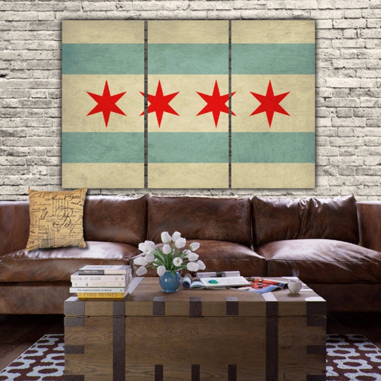 City of Chicago Flag Canvas Art - Canvas Wall Art - HolyCowCanvas