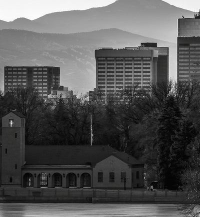 Denver Skyline Black & White Canvas Art - Canvas Wall Art - HolyCowCanvas
