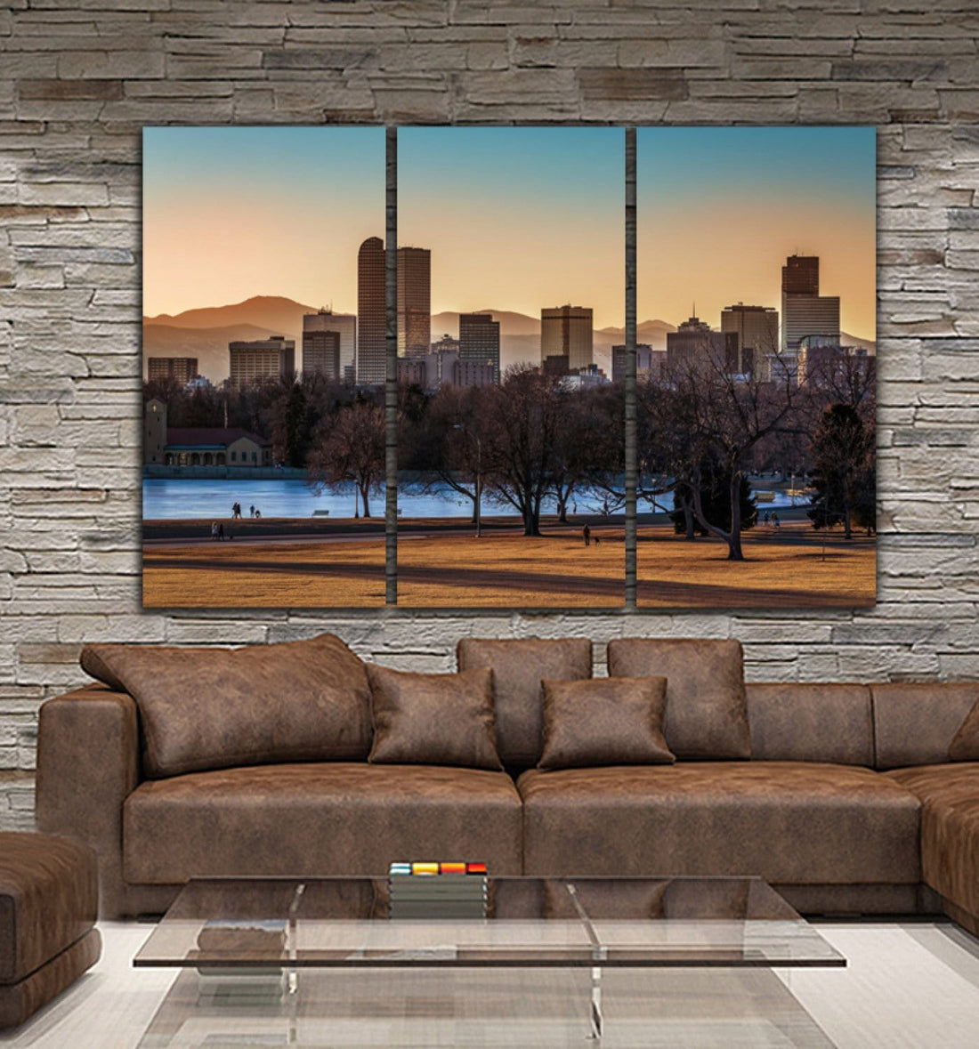 Denver Skyline Canvas Wall Art Holy Cow Canvas