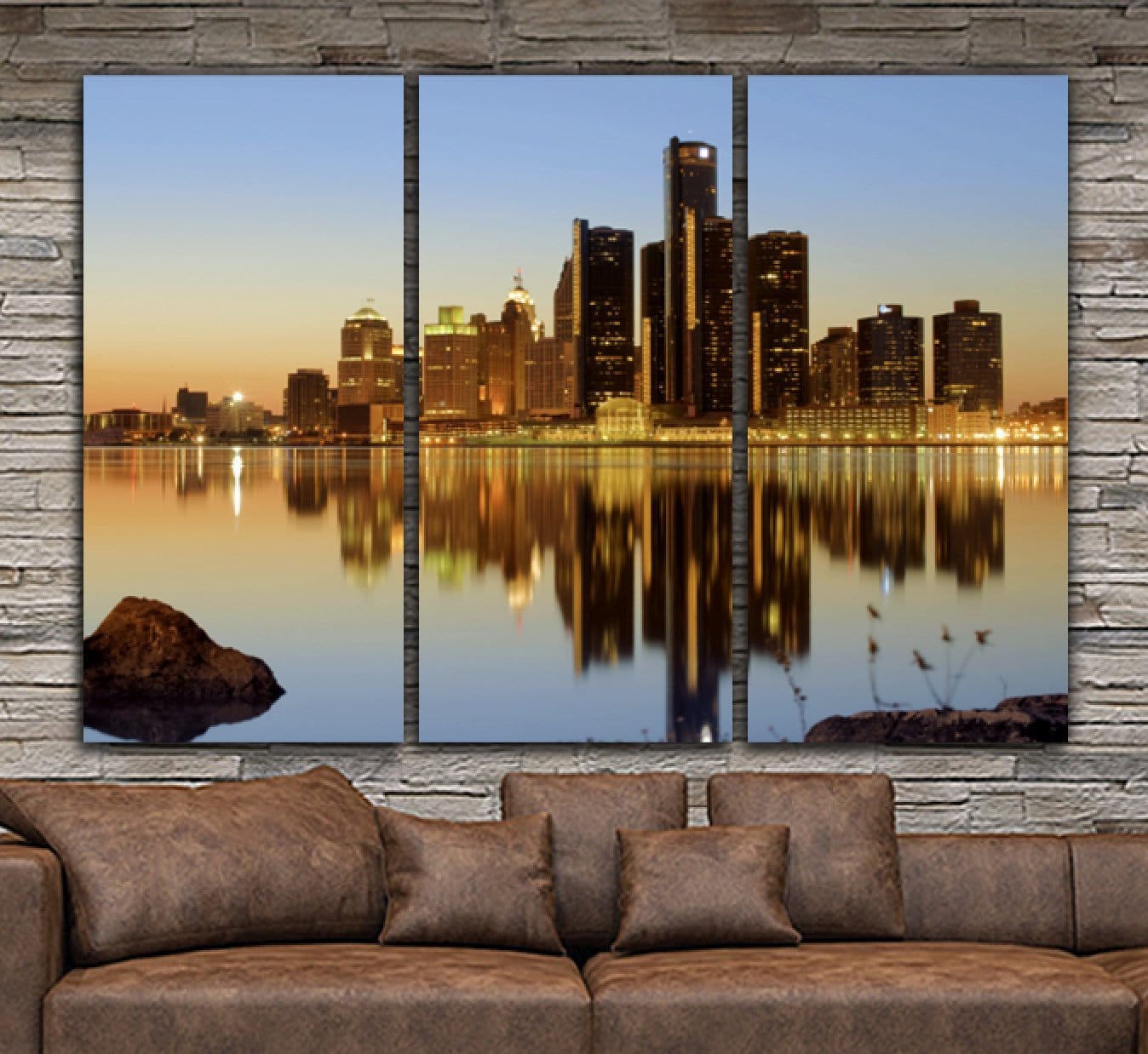 Detroit Skyline Wall Art - Canvas Wall Art - HolyCowCanvas
