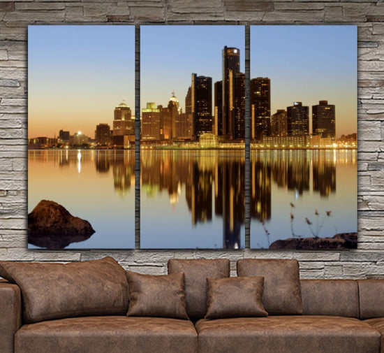 Detroit Skyline Wall Art - Canvas Wall Art - HolyCowCanvas