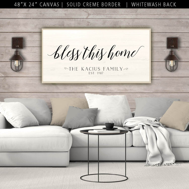 Bless This Home Sign - Canvas Wall Art - Canvas Wall Art - HolyCowCanvas