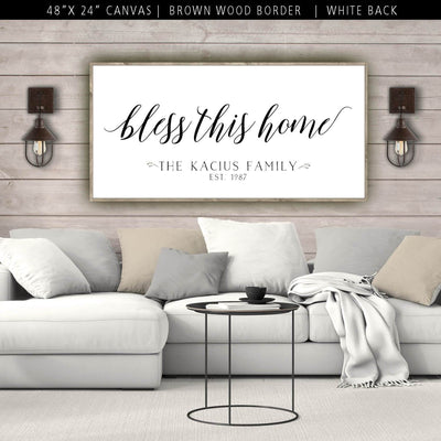 Bless This Home Sign - Canvas Wall Art - Canvas Wall Art - HolyCowCanvas