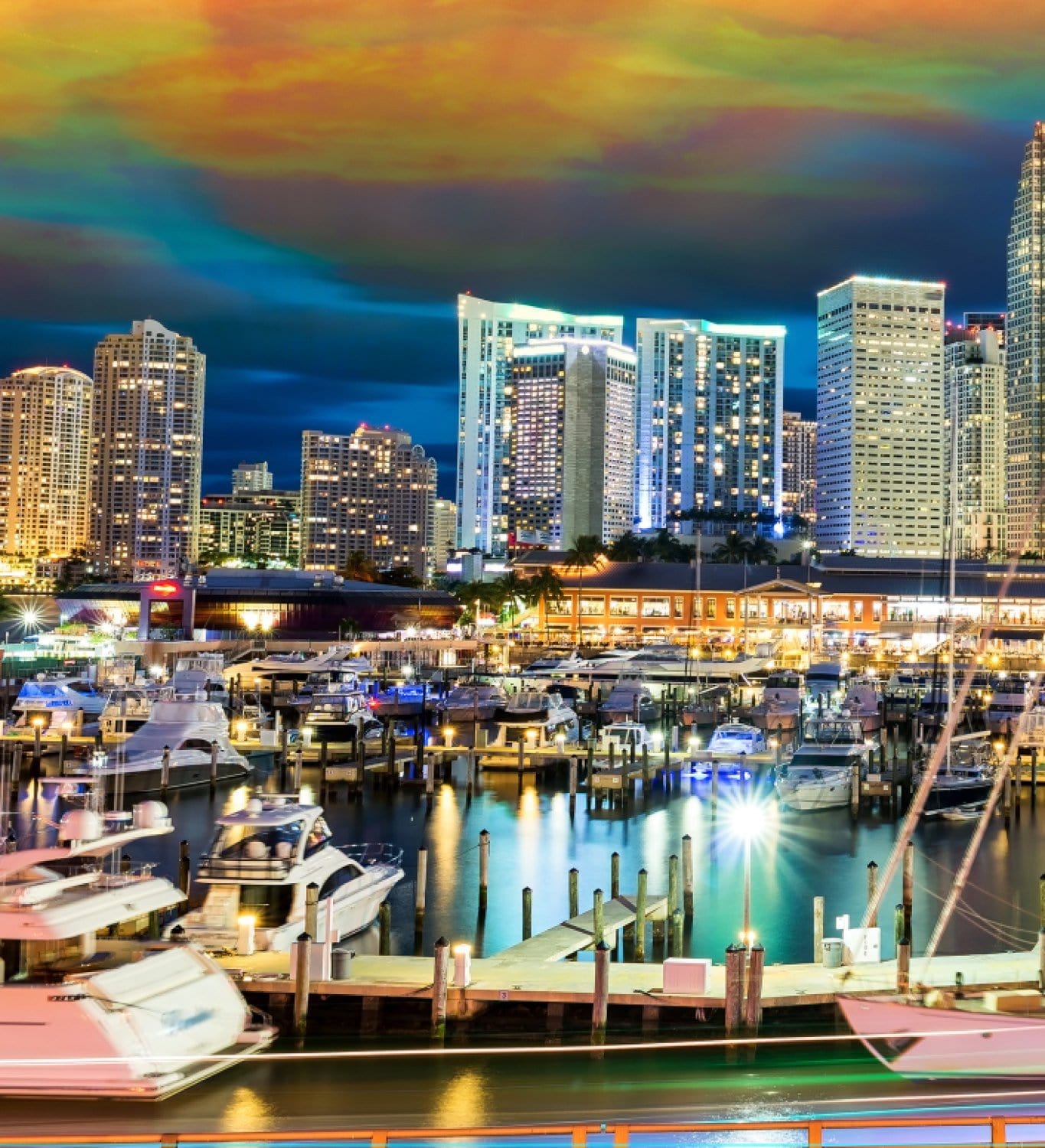 Miami Skyline Canvas Wall Art - Canvas Wall Art - HolyCowCanvas