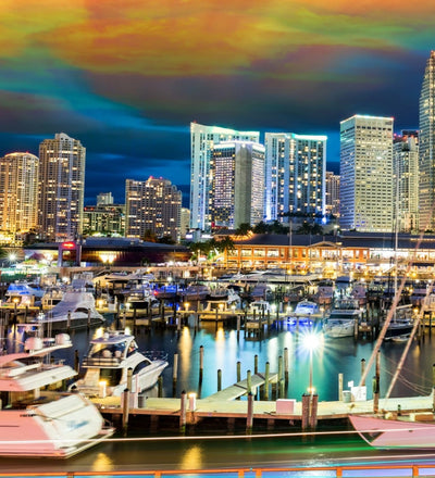 Miami Skyline Canvas Wall Art - Canvas Wall Art - HolyCowCanvas