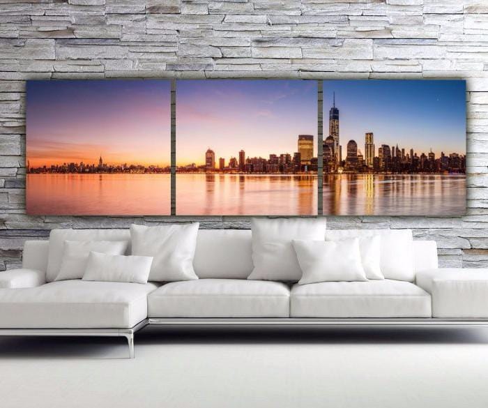 New York City Sunset Panorama Wall Art - Canvas Wall Art - HolyCowCanvas