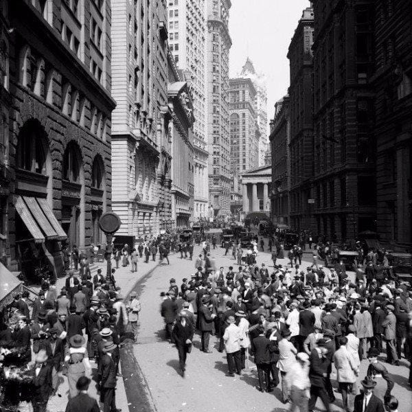 Vintage NYC Financial District Wall Art - Canvas Wall Art - HolyCowCanvas