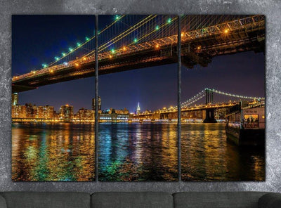 New York City Bridges Canvas Wall Art - Canvas Wall Art - HolyCowCanvas