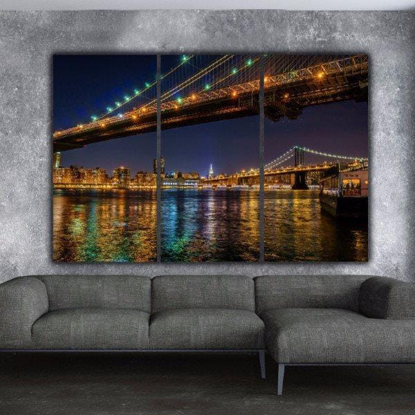 New York City Bridges Canvas Wall Art - Canvas Wall Art - HolyCowCanvas