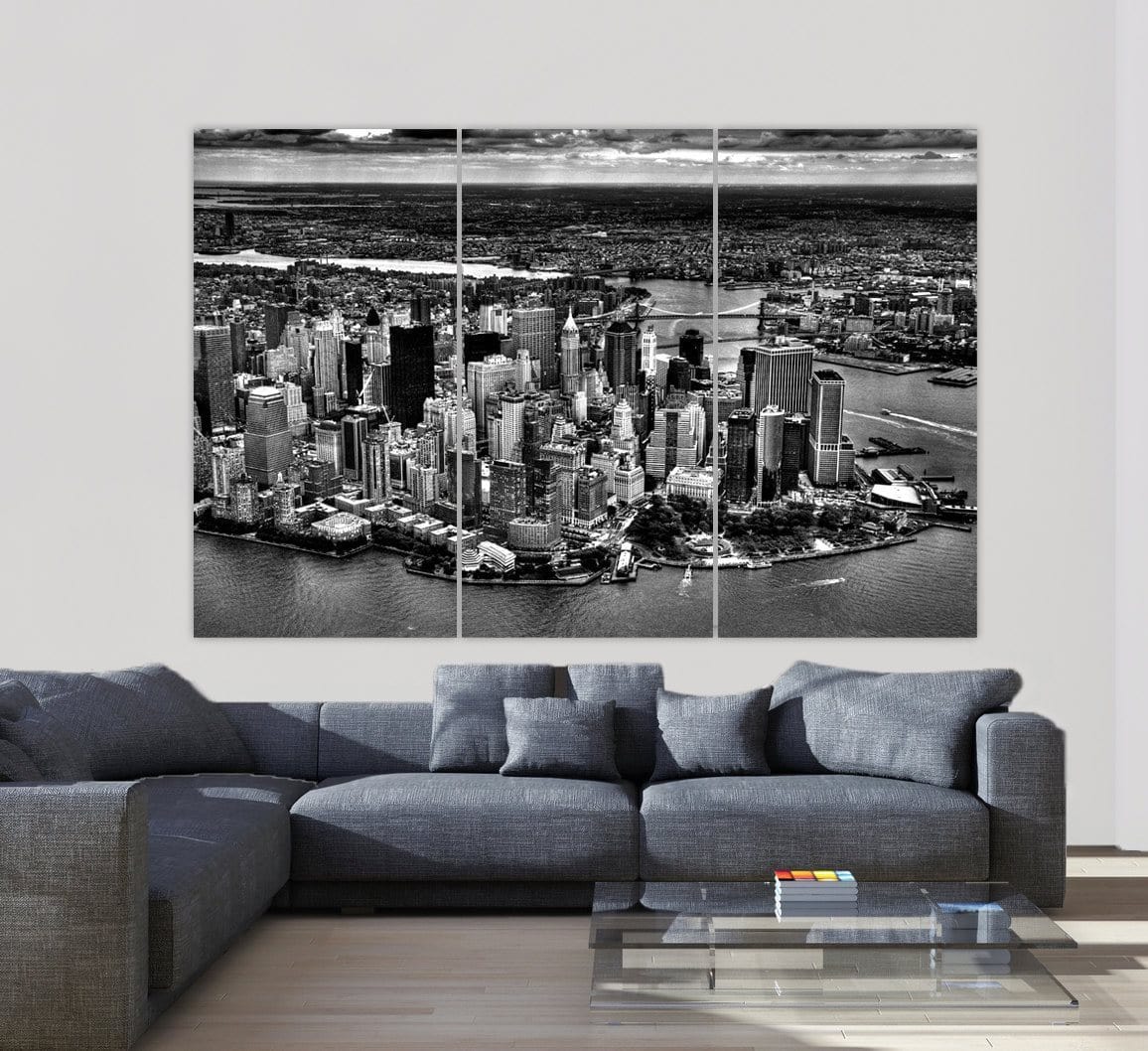 New York Skyline Aerial Canvas Wall Art - Canvas Wall Art - HolyCowCanvas
