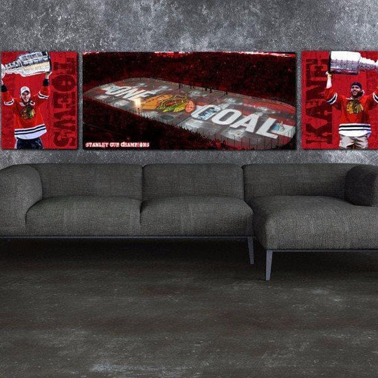 Chicago Blackhawks Stanley Cup Set - Canvas Wall Art - HolyCowCanvas