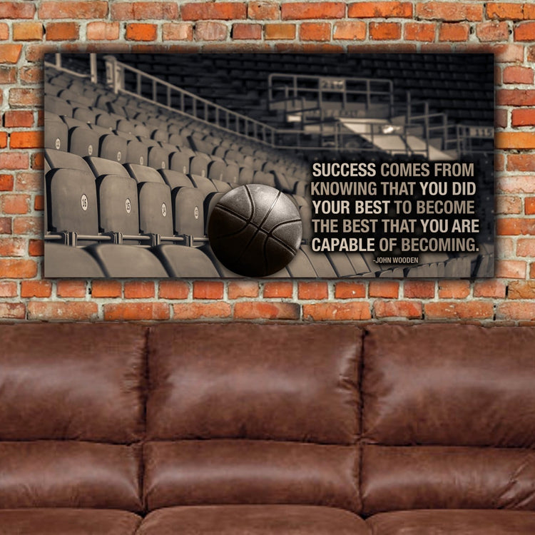 Vintage Basketball Fieldhouse on Canvas - Canvas Wall Art - HolyCowCanvas