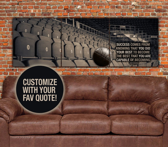 Vintage Basketball Fieldhouse on Canvas - Canvas Wall Art - HolyCowCanvas