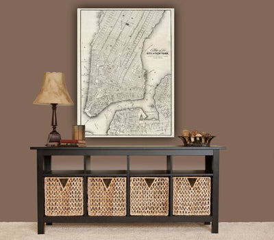 Vintage NYC Map Wall Art on Canvas - Canvas Wall Art - HolyCowCanvas