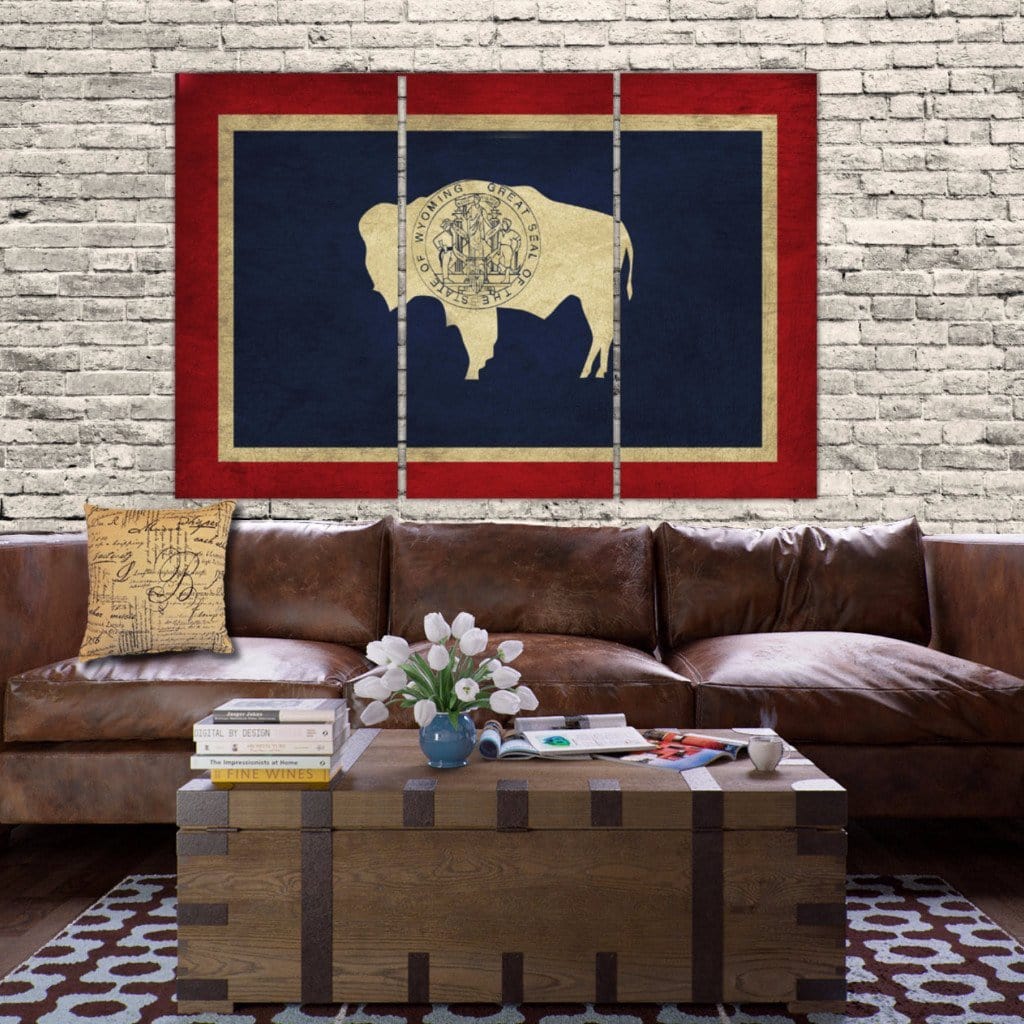 Wyoming State Flag Canvas Wall Art - Canvas Wall Art - HolyCowCanvas